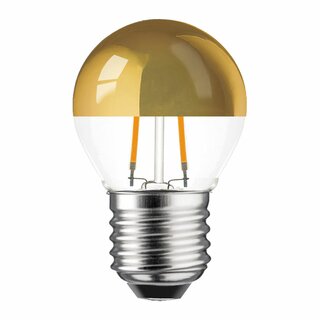 LED Filament Tropfen 2W = 19W 180lm E27 Kopfspiegel gold warmwei 2700K
