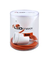 Decorative Set Orange Textile Cable with Ceramic Lamp...
