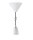 Decorative Set Gray Textile Cable in Cotton Look with Ceramic Lamp Holder E27 and White Canopy