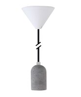 Deko Set Textilkabel schwarz mit Beton-Lampenfassung E27 und weißem Baldachin
