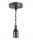 Decorative Set Twisted Black Textile Cable with Matte Black Metal Lamp Holder E27 and Metal Canopy V1