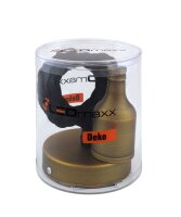Deko Set Textilkabel schwarz gedreht mit Metall-Lampenfassung bronze braun matt E27 und Metall Baldachin V1