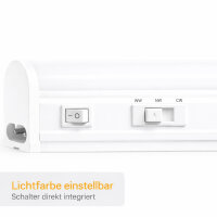 LED Unterbauleuchte 30cm Weiß IP20 5W CCT 3000/4000/6500K mit Schalter