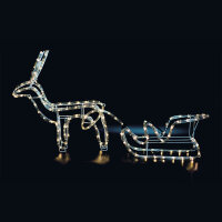 LED Reindeer with Sleigh 9W 528lm 264 LEDs 11m Light Tube...