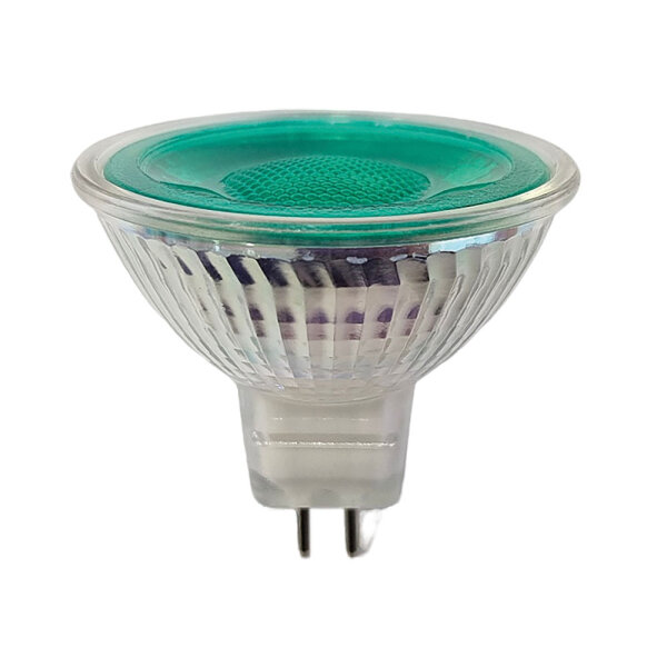 LED Glas MR16 Reflektor 5W 12V Grün 38°