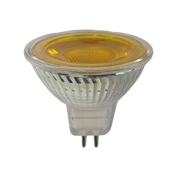LED Glas MR16 Reflektor 5W GU5,3 12V Gelb 38°