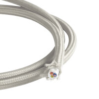 H03VV-F 3*0,75mm² Textilkabel silber