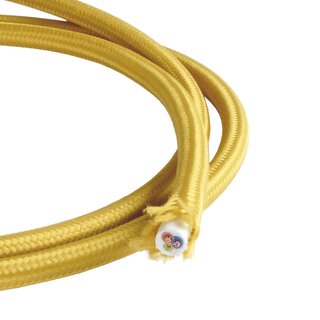 H03VV-F 3*0,75mm Textilkabel gold