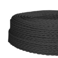 H03VV-F 2*0,75mm² Textilkabel gedreht schwarz