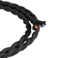 H03VV-F 2*0,75mm² Textilkabel gedreht schwarz