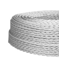 H03VV-F 2*0.75mm² textile cable twisted silver