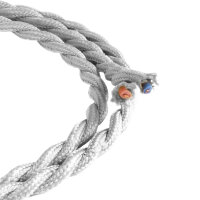 H03VV-F 2*0.75mm² textile cable twisted silver