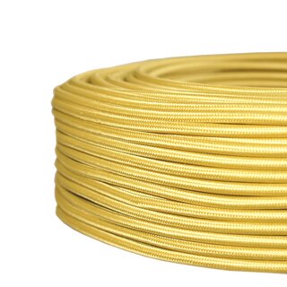 H03RT-H 3*0,75mm Textilkabel gold  6,3mm