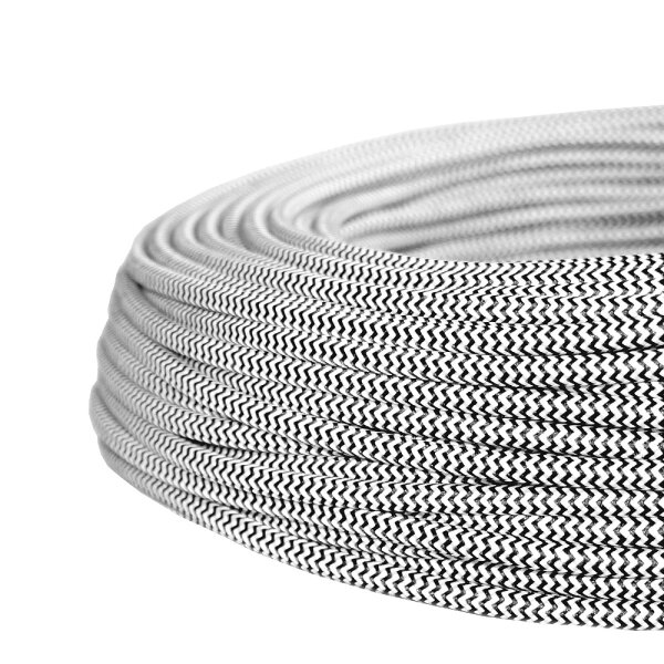 H03RT-H 3*0.75mm² textile cable black white ø 6.3mm