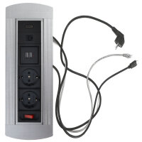 Multi Desk Power Socket 2 Power Outlets, 2 USB, 1 RJ45, 1...