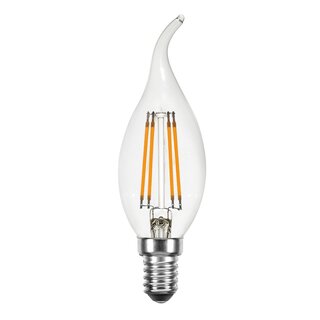 LED Filament Windstoß Kerze 4W = 40W E14 klar 420lm extra...