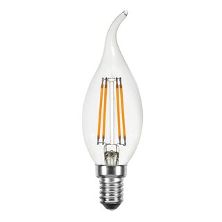 LED Filament Windstoß Kerze 4W 420lm E14 klar extra warmweiß 2200K