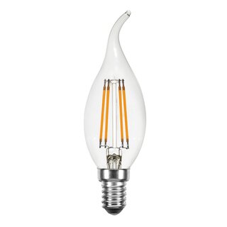 LED Filament Windsto Kerze 4W 420lm E14 klar extra warmwei 2200K