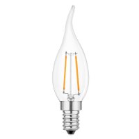 LED Filament Windstoß Kerze 2W = 25W 220lm E14 klar...