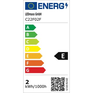 LED Filament Windsto Kerze 2W = 25W 249lm E14 MATT extra warmwei 2200K