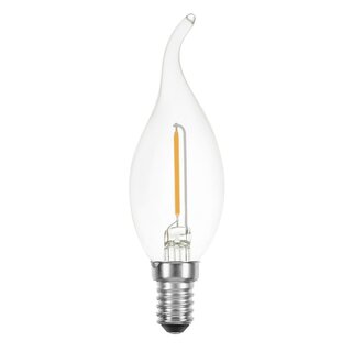 LED Filament Windsto Kerze 1W 100lm E14 klar extra warmwei 2200K