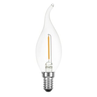 LED Filament Windstoß Kerze 1W = 12W 100lm E14 klar extra warmweiß 2200K