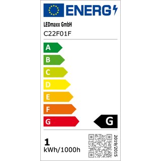 LED Filament Windsto Kerze 1W 80lm E14 MATT extra warmwei 2200K