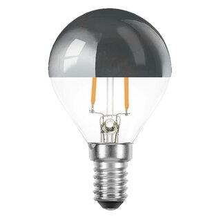 LED Filament Tropfen 2W 180lm E14 Kopfspiegel silber extra warmwei 2200K