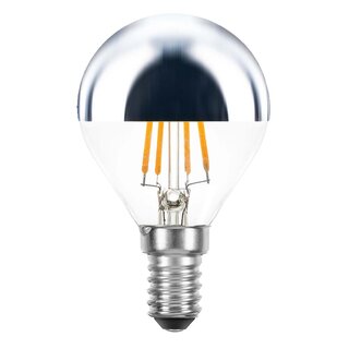 LED Filament Tropfen 4W = 33W 360lm E14 Kopfspiegel silber extra warmweiß 2200K