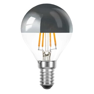 LED Filament Tropfen 4W 360lm E14 Kopfspiegel silber extra warmweiß 2200K