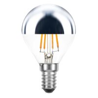 LED Filament Drop P45 4W 360lm E14 Head Mirror Silver...