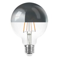LED Filament Globe G95 6W E27 Silver Mirror Cap 680lm...
