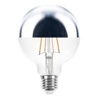 LED Filament Globe G95 6W E27 Silver Mirror Cap 680lm...