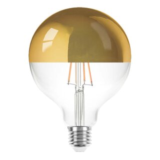 LED Filament Globe G125 8W = 62W E27 Kopfspiegel Gold 840lm extra warmweiß 2200K