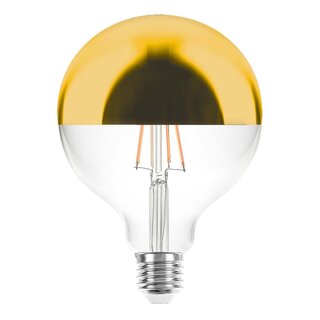 LED Filament Globe G125 8W = 62W E27 Kopfspiegel Gold 840lm extra warmwei 2200K