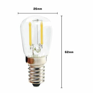 LED Filament Tube T26 1W = 8W 60lm E14 Extra Warm White 2200K