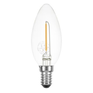 LED Filament Kerze 1W = 10W 100lm E14 klar extra warmweiß...