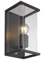 Design-Wandleuchte Graphit 1x E27 Indoor/Outdoor mit Sensor
