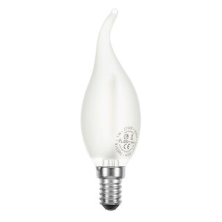 LED Filament Windstoß Kerze 4W 420lm E14 MATT extra warmweiß 2200K DIMMBAR