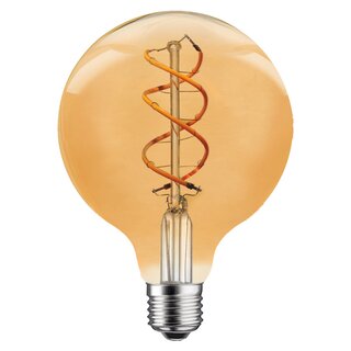 LED Spiral Filament Globe G125 5W = 21W 200lm E27 gold gelstert extra warmwei 1800K Dimmbar