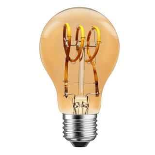 LED Spiral Filament Birnenform 3W 100lm E27 Gold klar extra warmwei 1800K Dimmbar