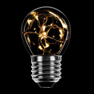 LED Kupferkabel Tropfen 1W E27 klar extra warmweiß...
