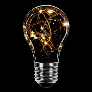 LED Kupferkabel Birnenform A60 1,2W E27 klar extra...