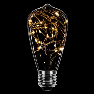 LED Kupferkabel Edison ST64 1,6W E27 klar extra warmweiß...