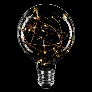 LED Kupferkabel Globe G125 2,2W E27 klar extra warmweiß...