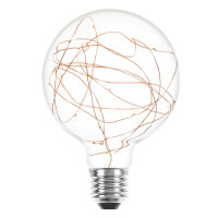 LED Kupferkabel Globe G125 2,2W = 13W 92lm E27 klar extra warmweiß 2200-2400K