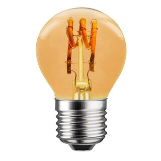 LED Spiral Filament Tropfen 3W 100lm E27 Gold klar extra warmwei 1800K Dimmbar