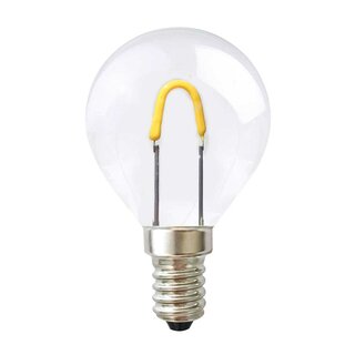 LED Curved Filament Tropfen 1W = 10W E14 klar 55lm extra warmwei 2400K
