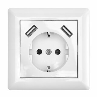 2xUSB Schutzkontakt-Steckdose 2800mA Reinwei