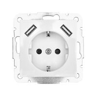 2xUSB Power Socket 2800mA Pure White